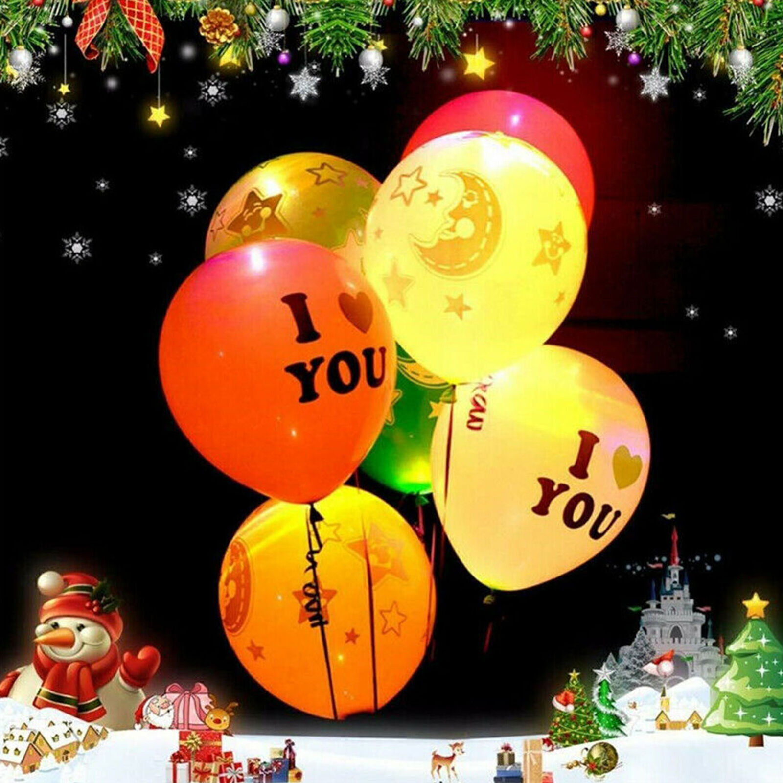 50pcs LED Balloons Light Up Lamp Balloons Christmas Wedding Birthday Party Decor
