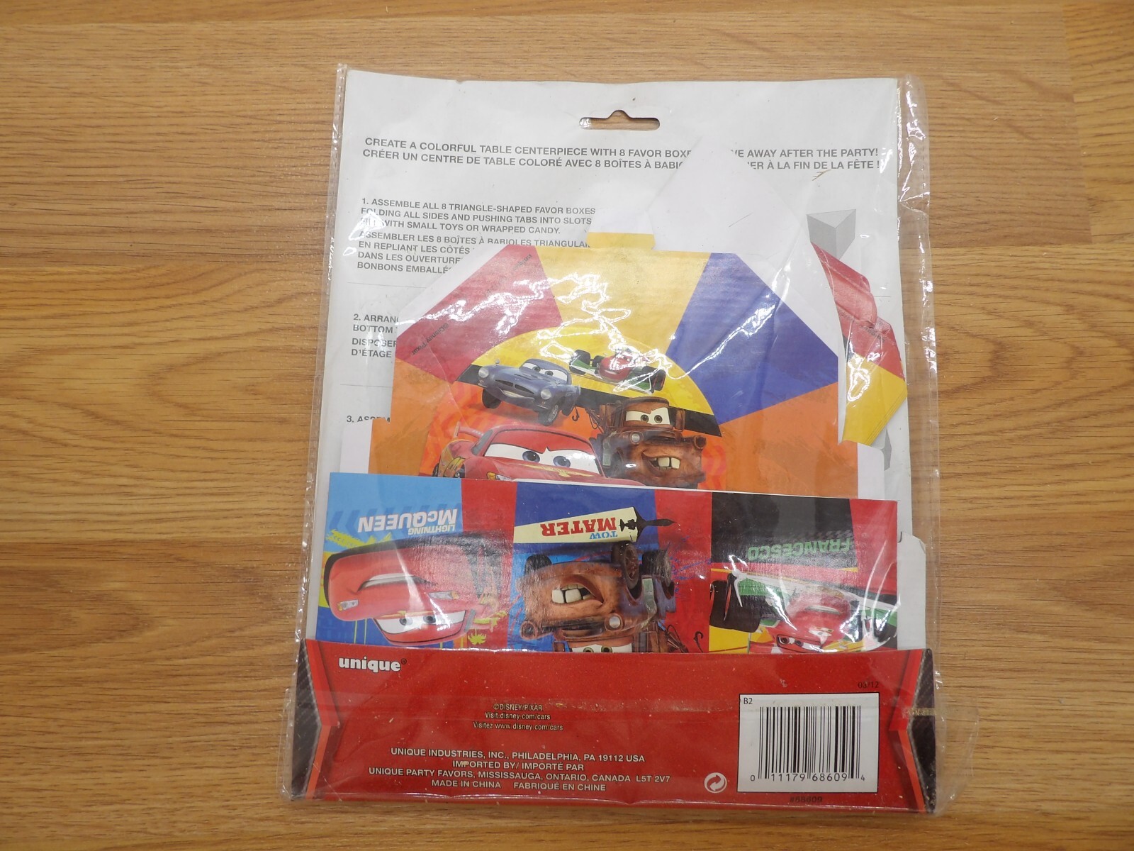 Disney Cars Favour Box & Centerpiece Decoration for 8- Brand New Sealed