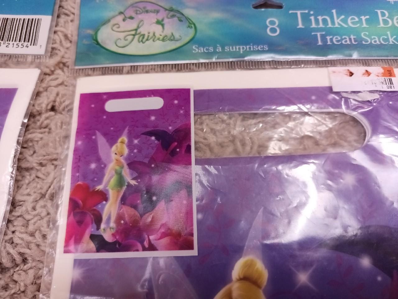 New Disney Tinker Bell Lot of 2 Goody Party Loot Bags 8 ct each NRFP Fairy