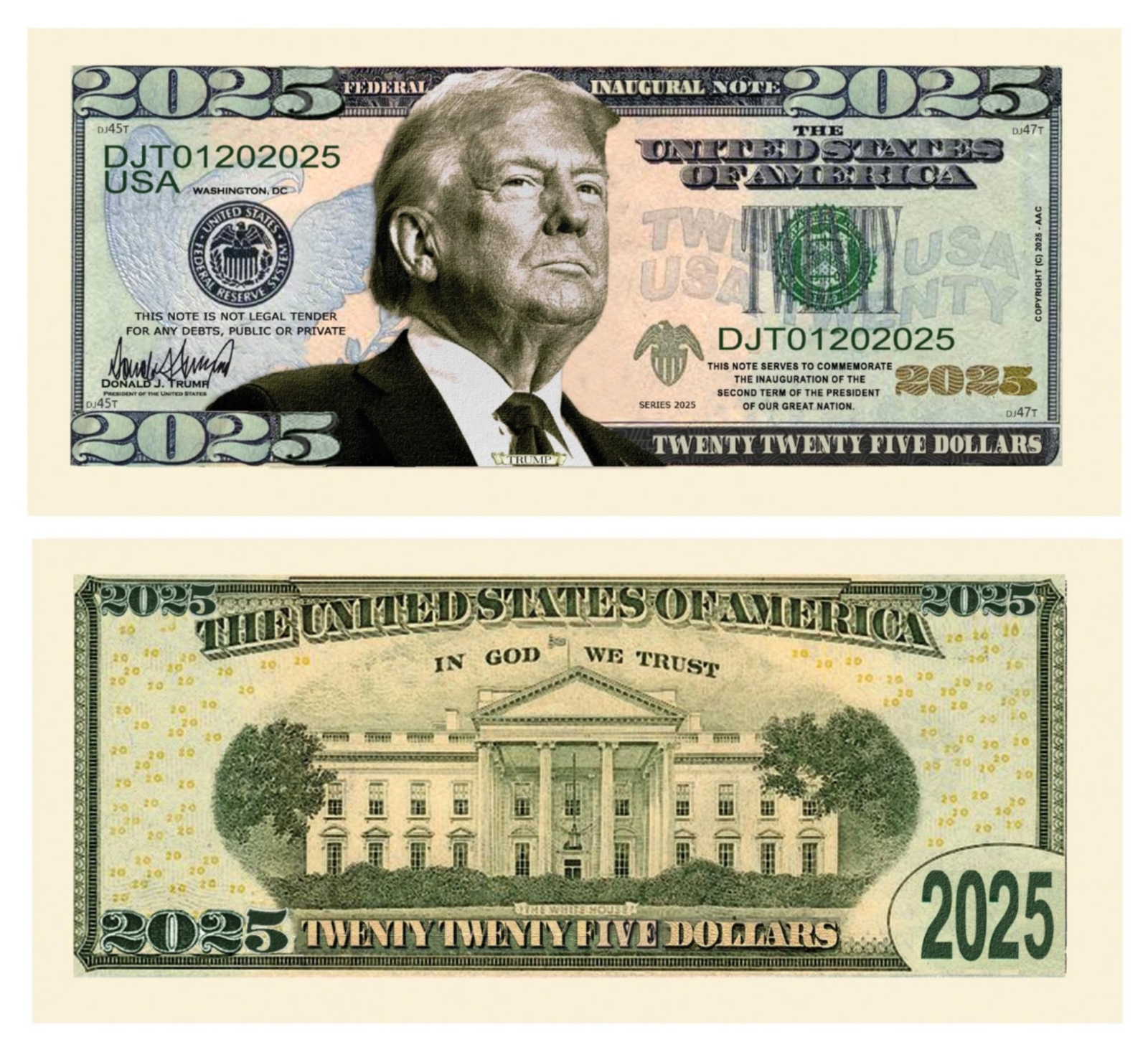 100 – President Donald Trump 2025 Novelty Money Bills Party Fake Play MAGA Note