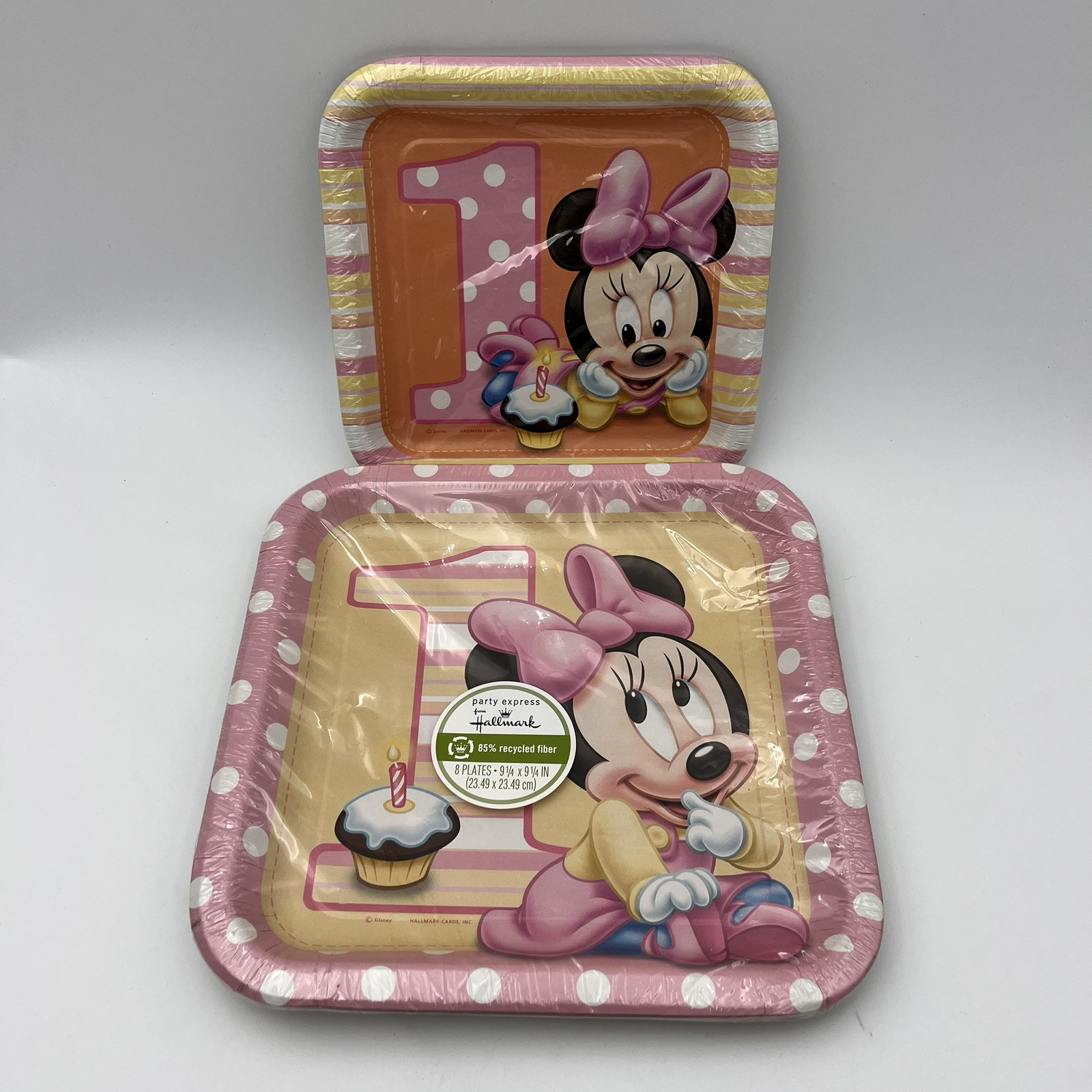 NEW BABY MINNIE MOUSE 2 PACKAGE PARTY PLATES — 16 TOTAL