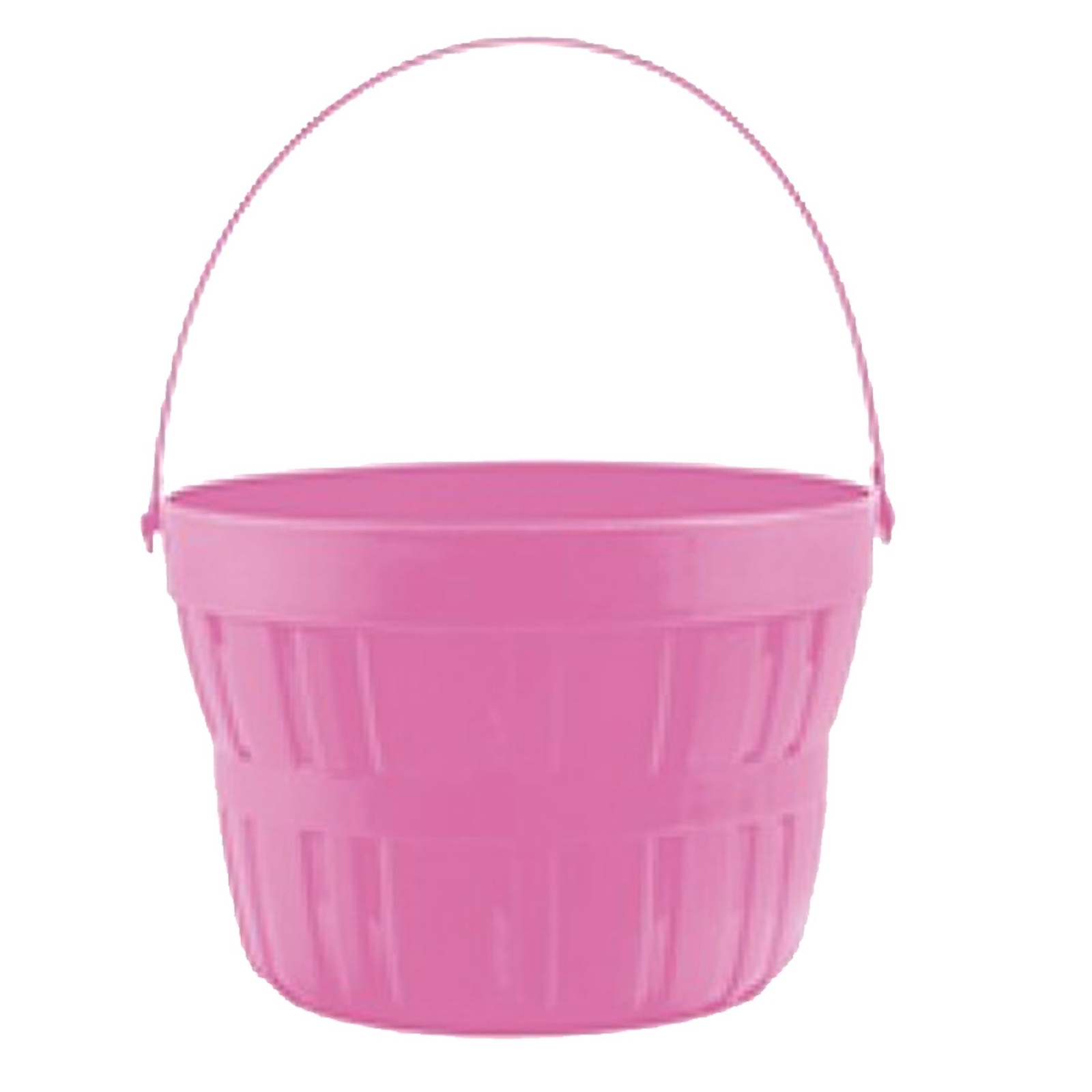 Easter Plastic Treat Bucket Gift Basket Ideal for Egg Hunt – Pink