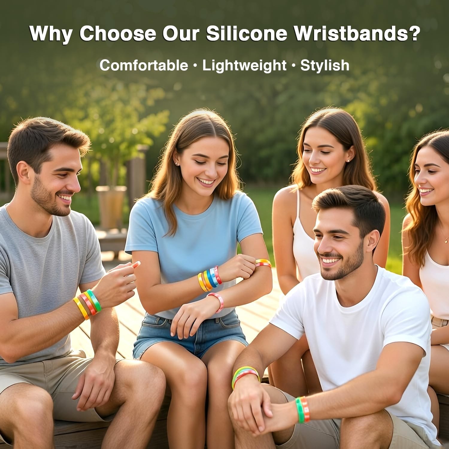 Rubber Bracelet Wristbands | 100 Silicone Bracelets for Women, Men & Teens | …