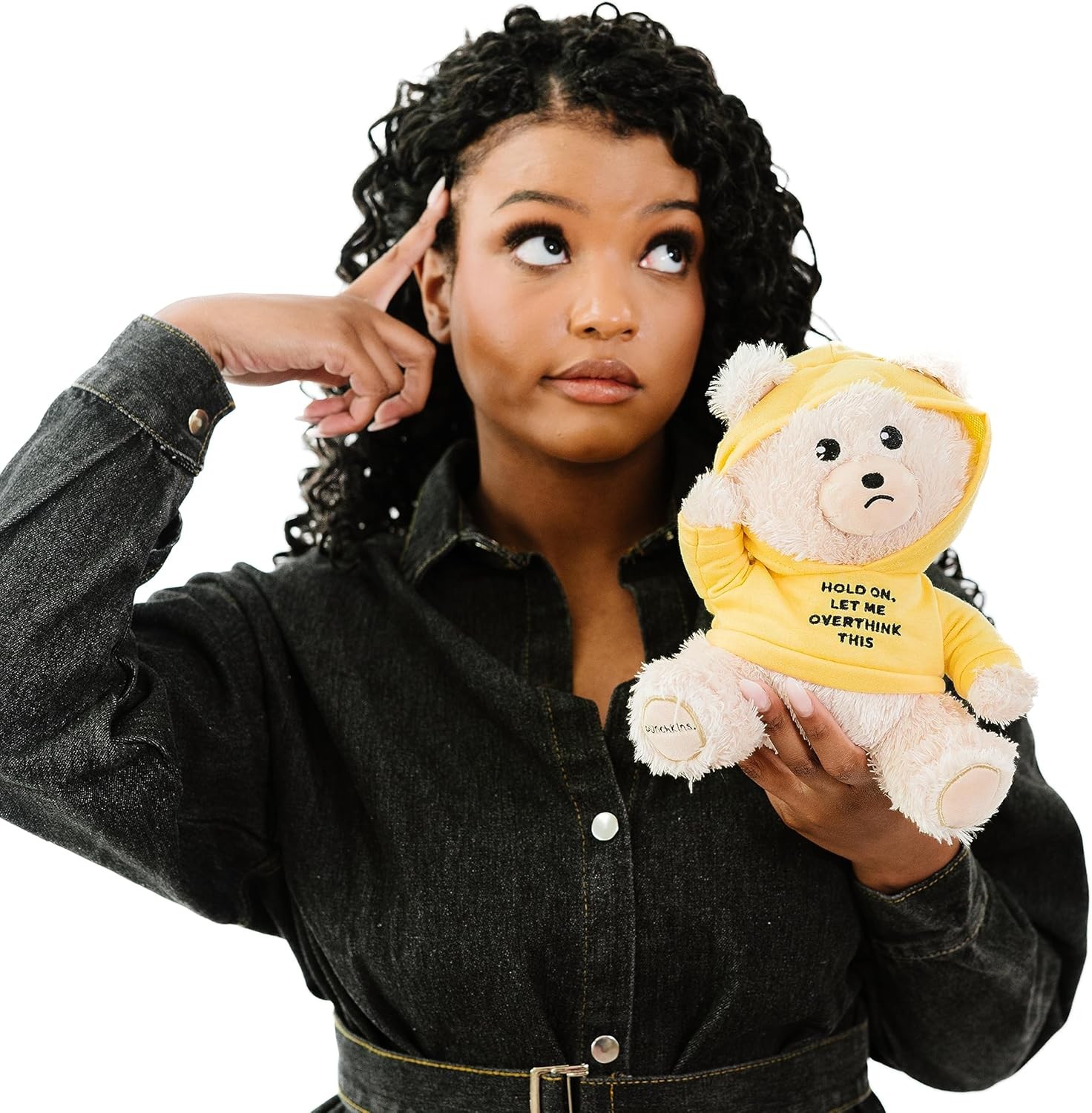 Punchkins 🐻 “Let Me Overthink This” Teddy Bear Plushie – Gift for Overthinkers
