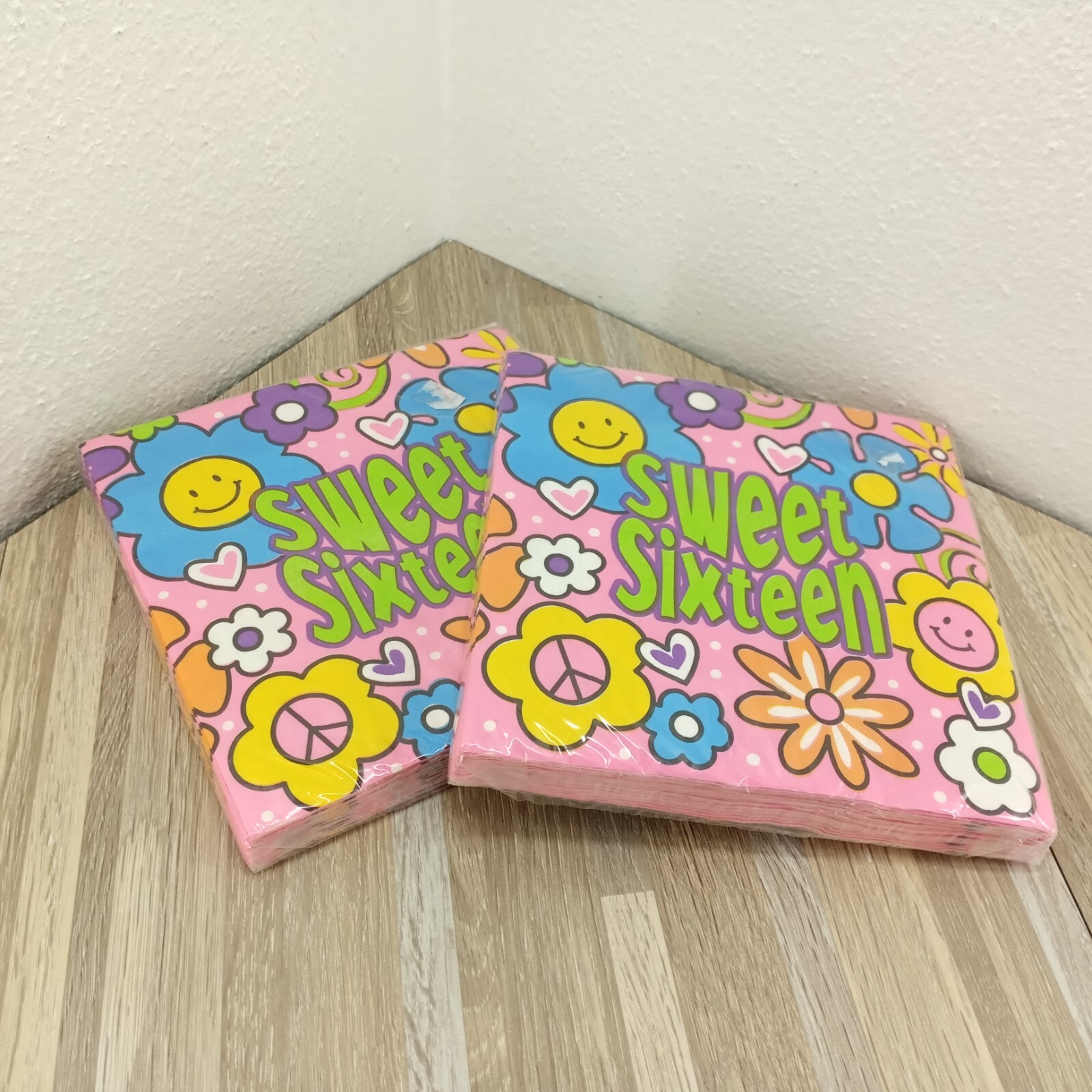 Paper Art Sweet Sixteen Party Napkins 3 Ply 12 7/8 x 12 3/4 inch Lot of 2 Packs