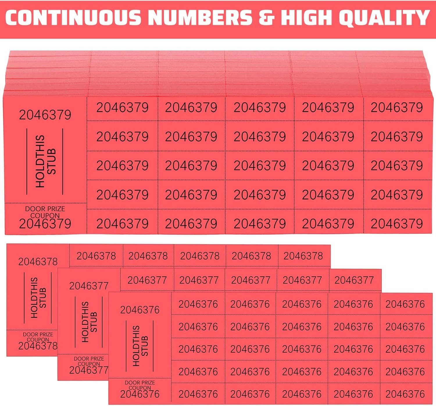 Kosiz 504 Sheets 25 Bid Raffle Ticket with Different Numbers per Sheet Chinese A