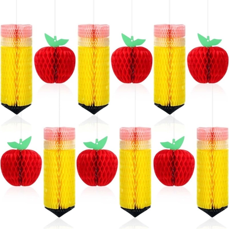 12Pcs Durable Paper Garlands Ceiling Hanging Ornament for Classroom Celebration