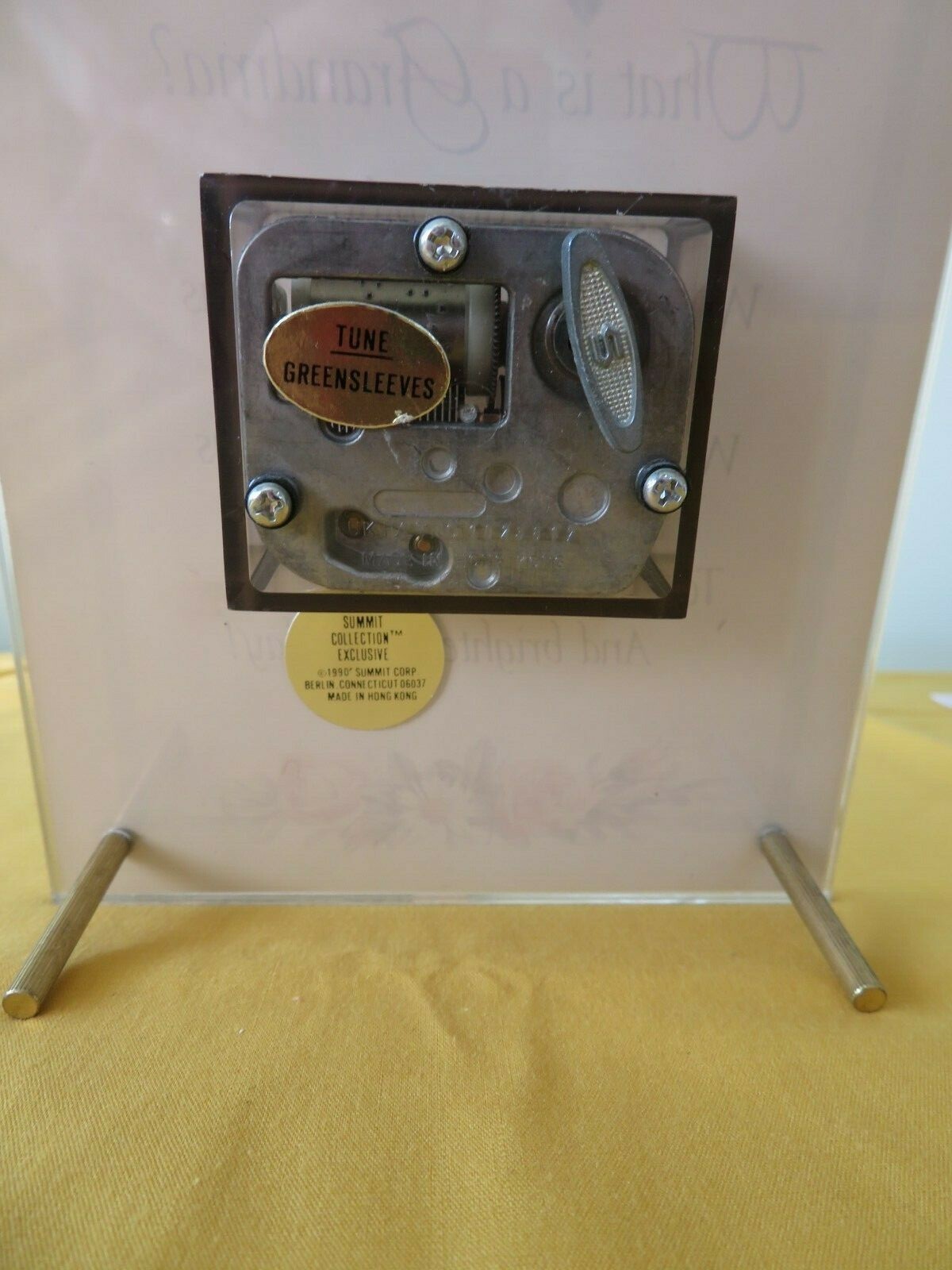 Acrylic Card/MUSIC BOX plays Greensleeves-WORKS! Gift for GRANDMA – Birthday
