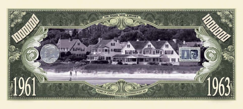 10 TOTAL – JFK John F. Kennedy Million Dollar Money Novelty Party Play Bills