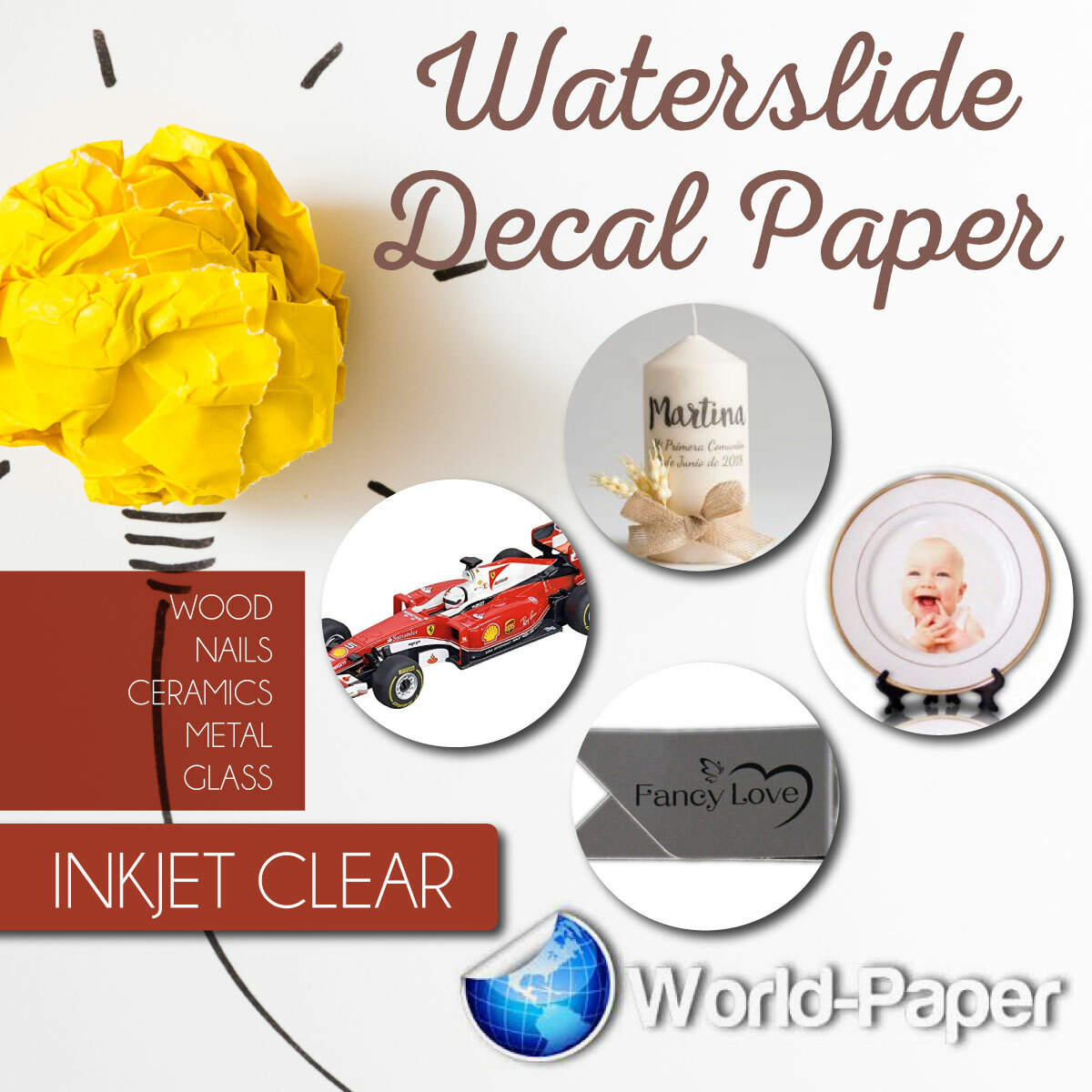 Waterslide decal paper, White or Clear INKJET/LASER Choose your quantity!