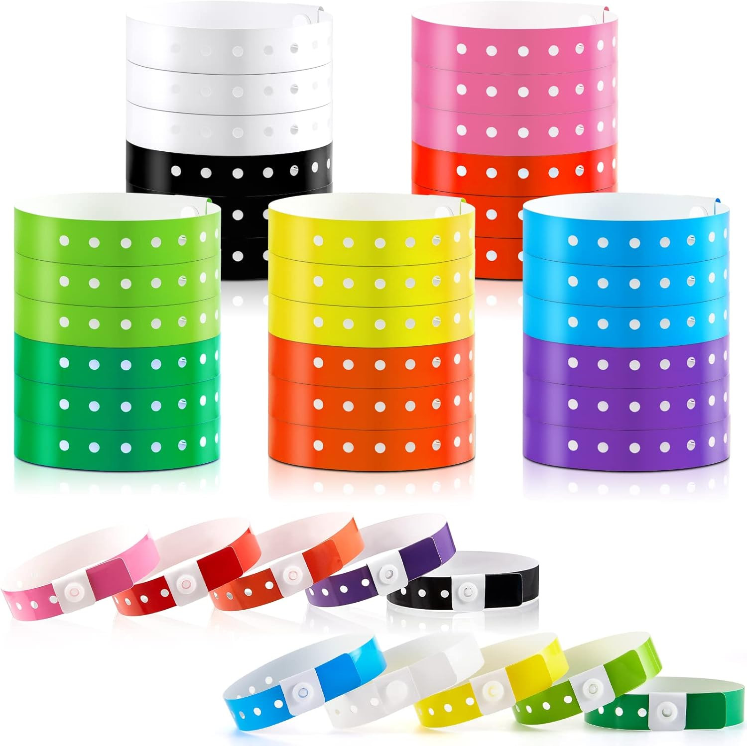 600 Pcs Plastic Wristbands for Events Vinyl Wristband Plastic Bracelet for Event