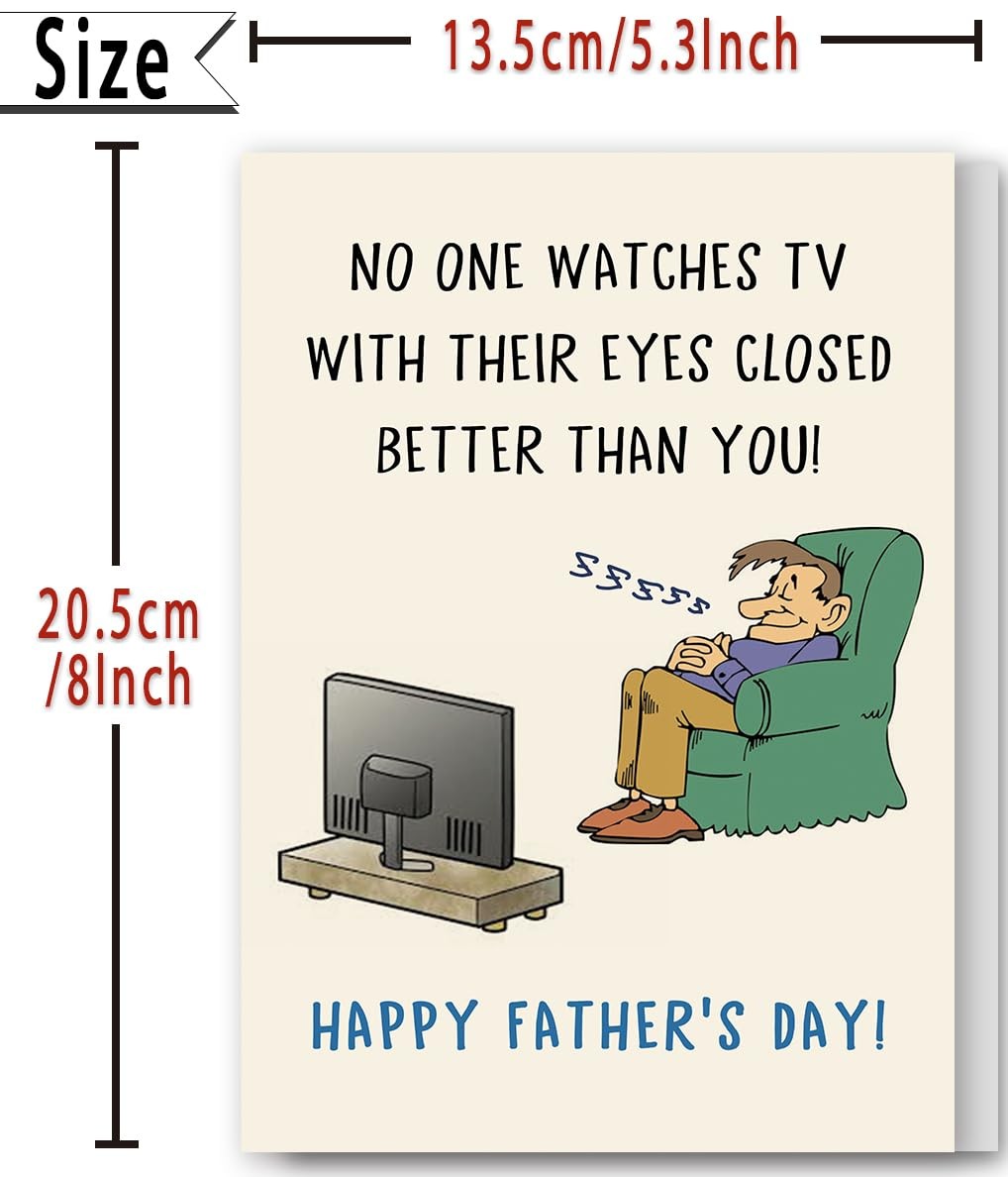 Funny Father’s Day Card for Dad Grandpa, 5.3x 8/ 13.5 cm x 20.5 cm, ES83