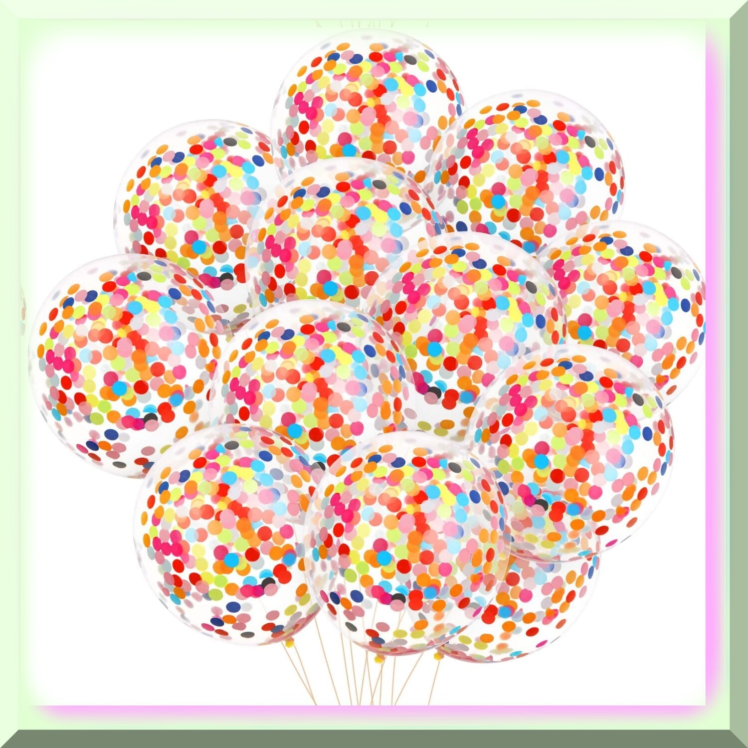 50 Multicolor Confetti Balloons 12 Inch for Parties