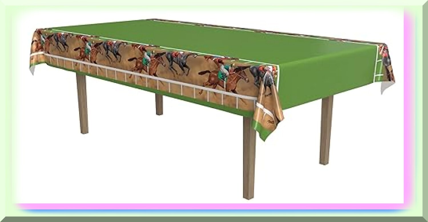 Derby Day Plastic Tablecloth 54×108 inches