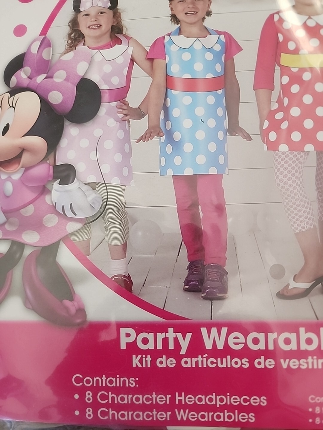 Disney Minnie Mouse Party Wearables Kit 8 Character Headpieces & 8 Wearables
