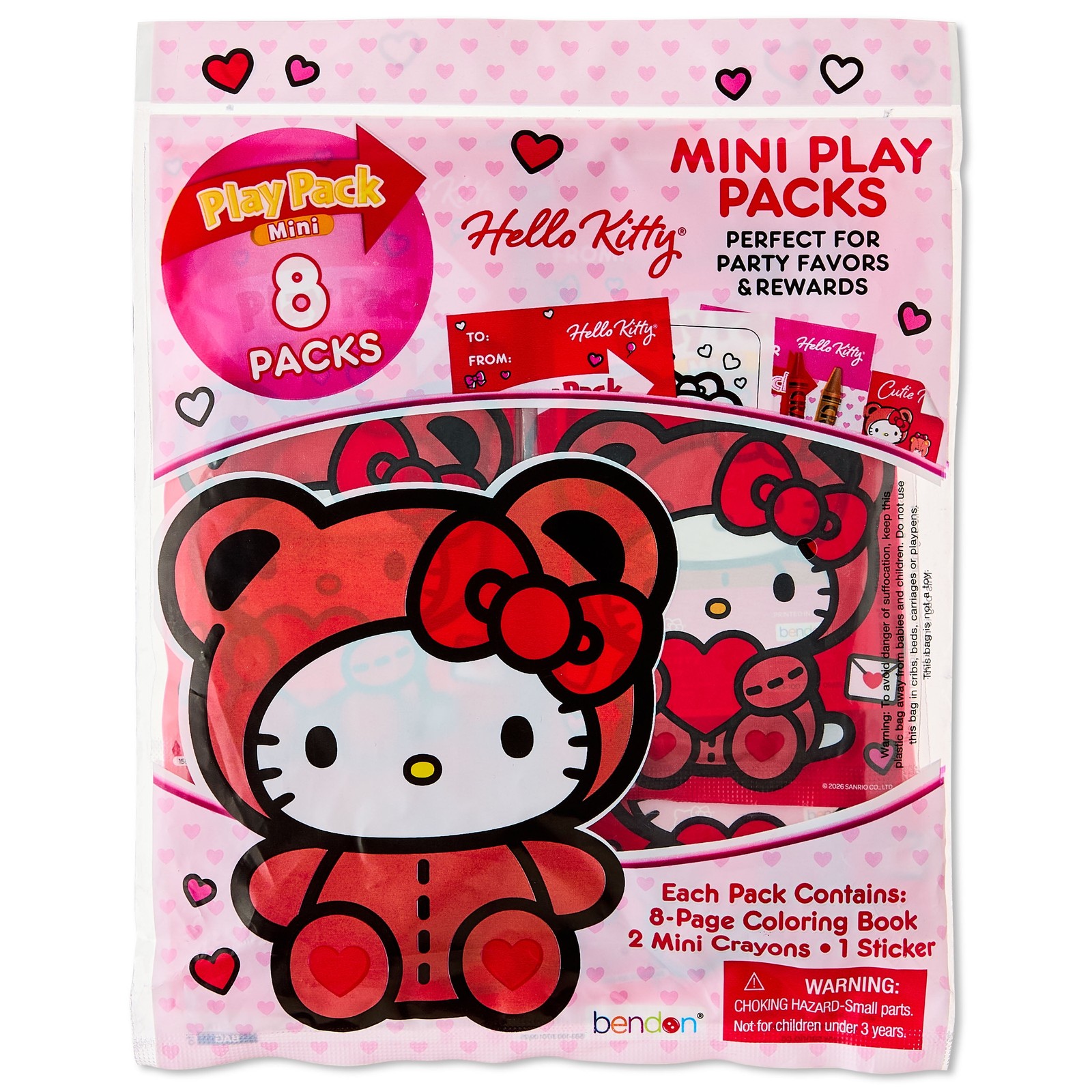 Hello kitty 8 Count Mini Play Pack Valentine’S Day Greeting Cards