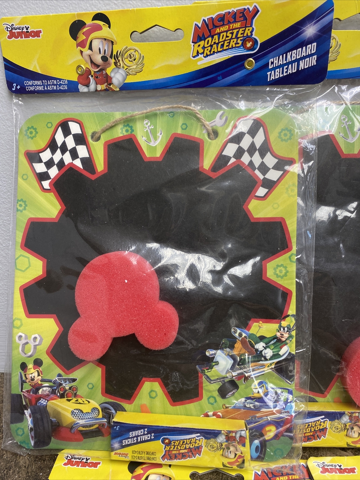 Lot Of 7 Mickey Mouse The Roadsters Racers Chalkboards Birthday Party Favors NEW