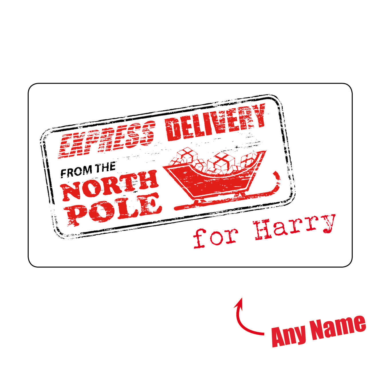 Personalised CHRISTMAS SPECIAL DELIVERY NORTH POLE Personalised Stickers 989