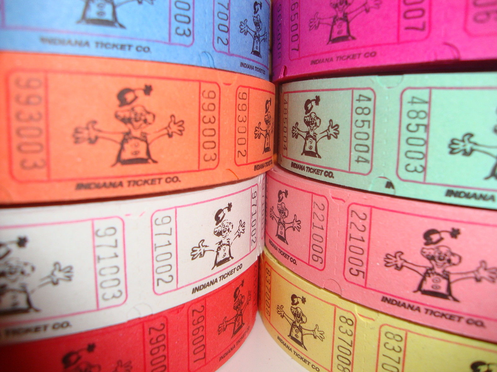 Single Roll Event Party Carnival Tickets – Assorted Designs & Colors