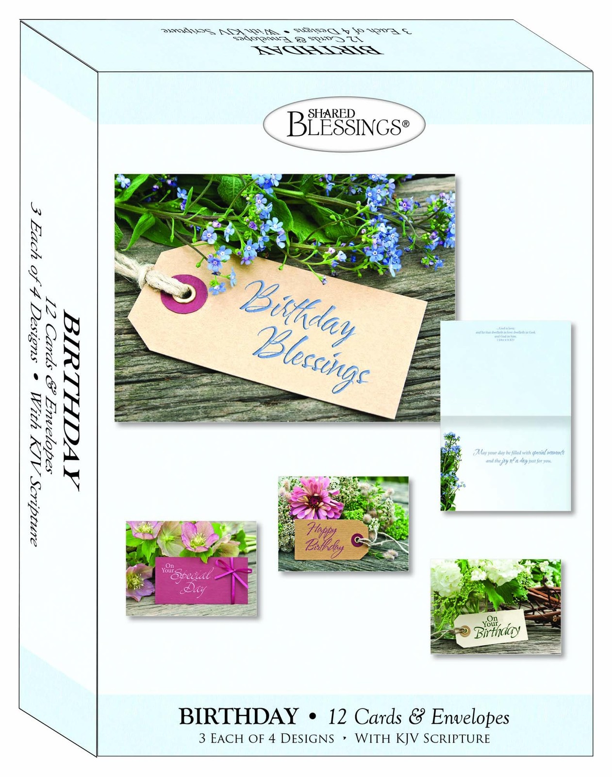 Crown Point Graphics Shared Blessings Floral Tags 12 Boxed Birthday Cards,…