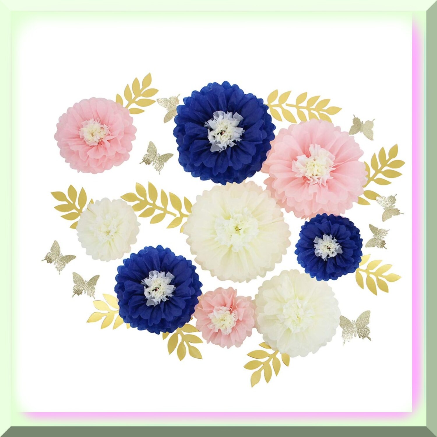 DIY Paper Flower Set for Bridal Shower Decorations