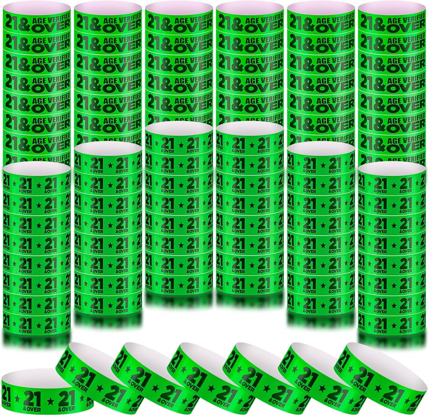 1200 Pcs over 21 Wristbands Paper Events Wristbands Colored Event Wristbands Wat