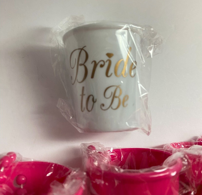 6 Pack Team Bride and Bride Shot Necklace Glass Bachelorette Party