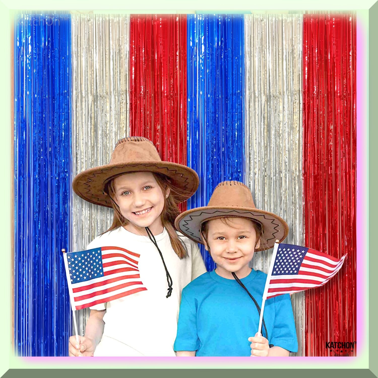 Red White Blue Streamers 8×6.4 Feet