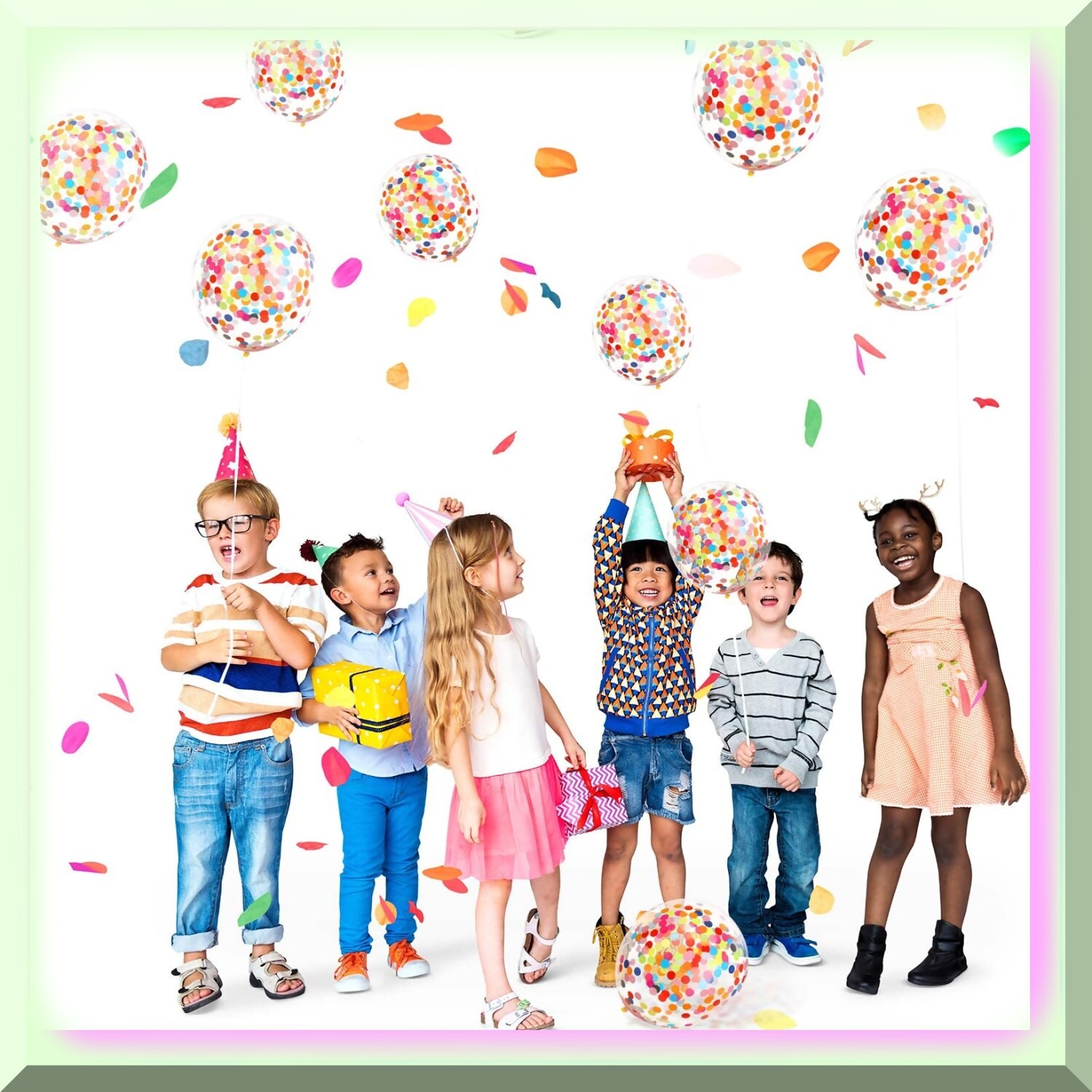 50 Multicolor Confetti Balloons 12 Inch for Parties