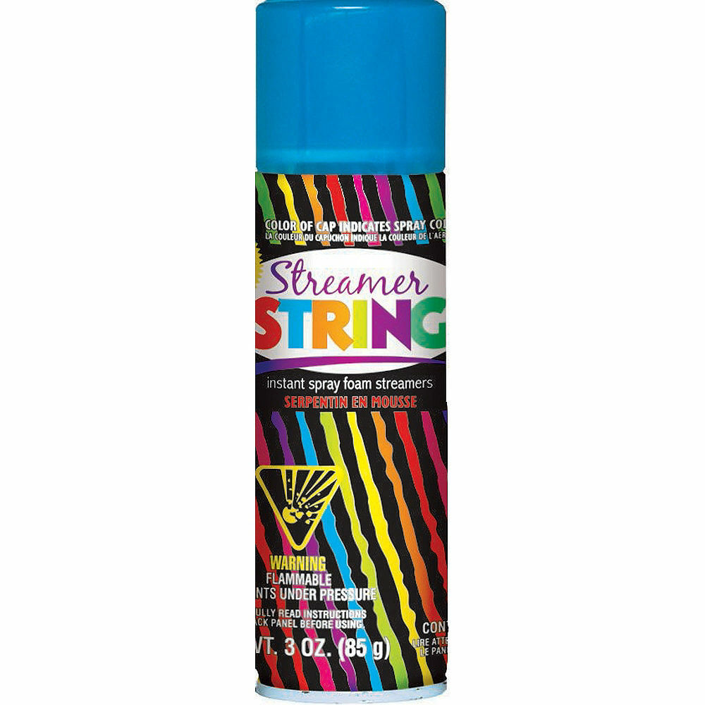 Party Streamer String Spray BLUE Silly String Prank Gag Crazy Fun Spray New