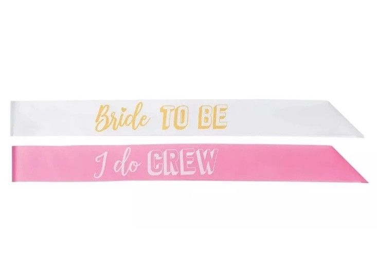 16 Pc Bachelorette Party 4 people Kit glasses sashes visors pouches white pink