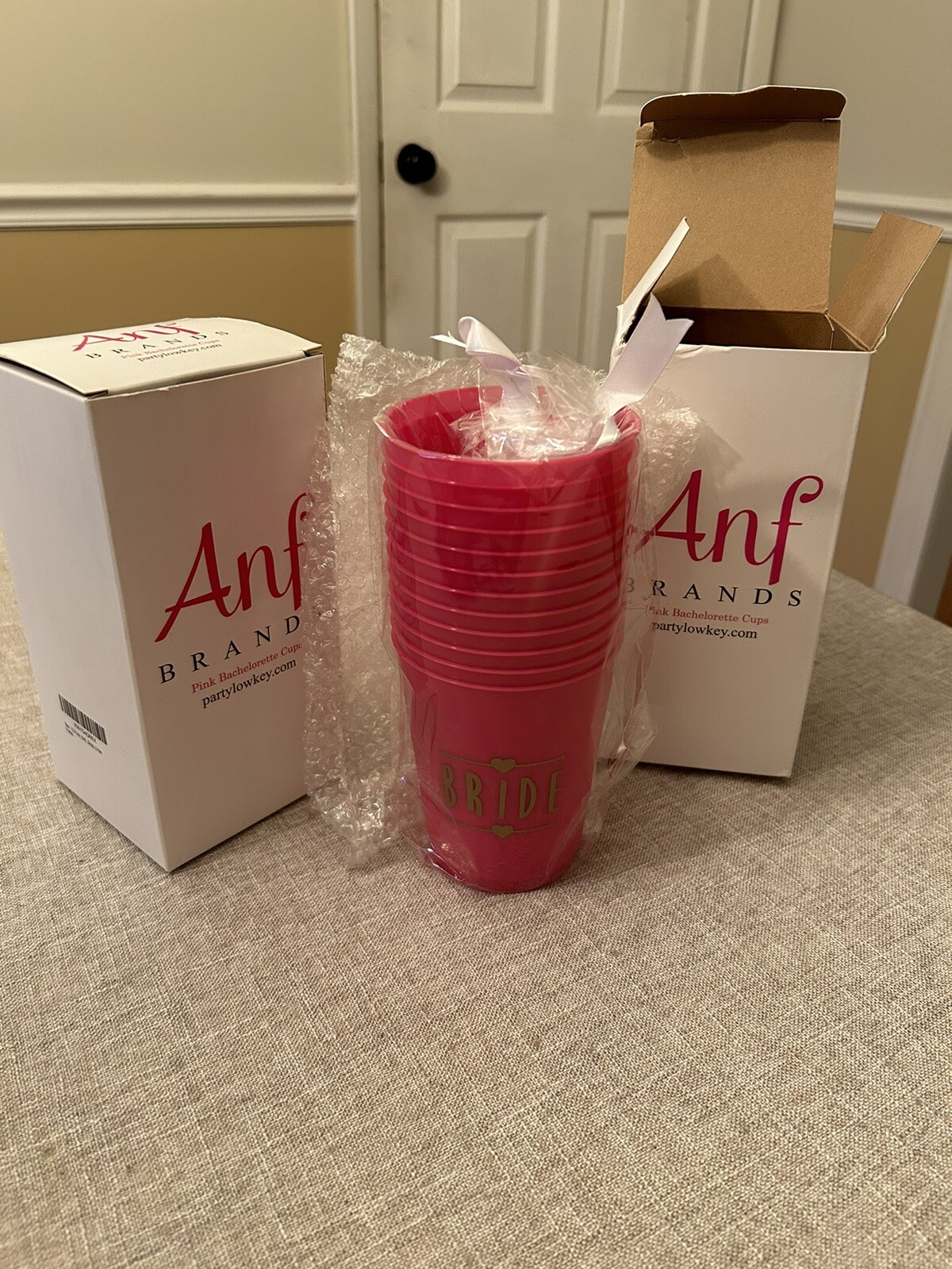 NIB ANF Brands Bride Pink Bachelorette Party Cups (2) 12 Pack Boxes