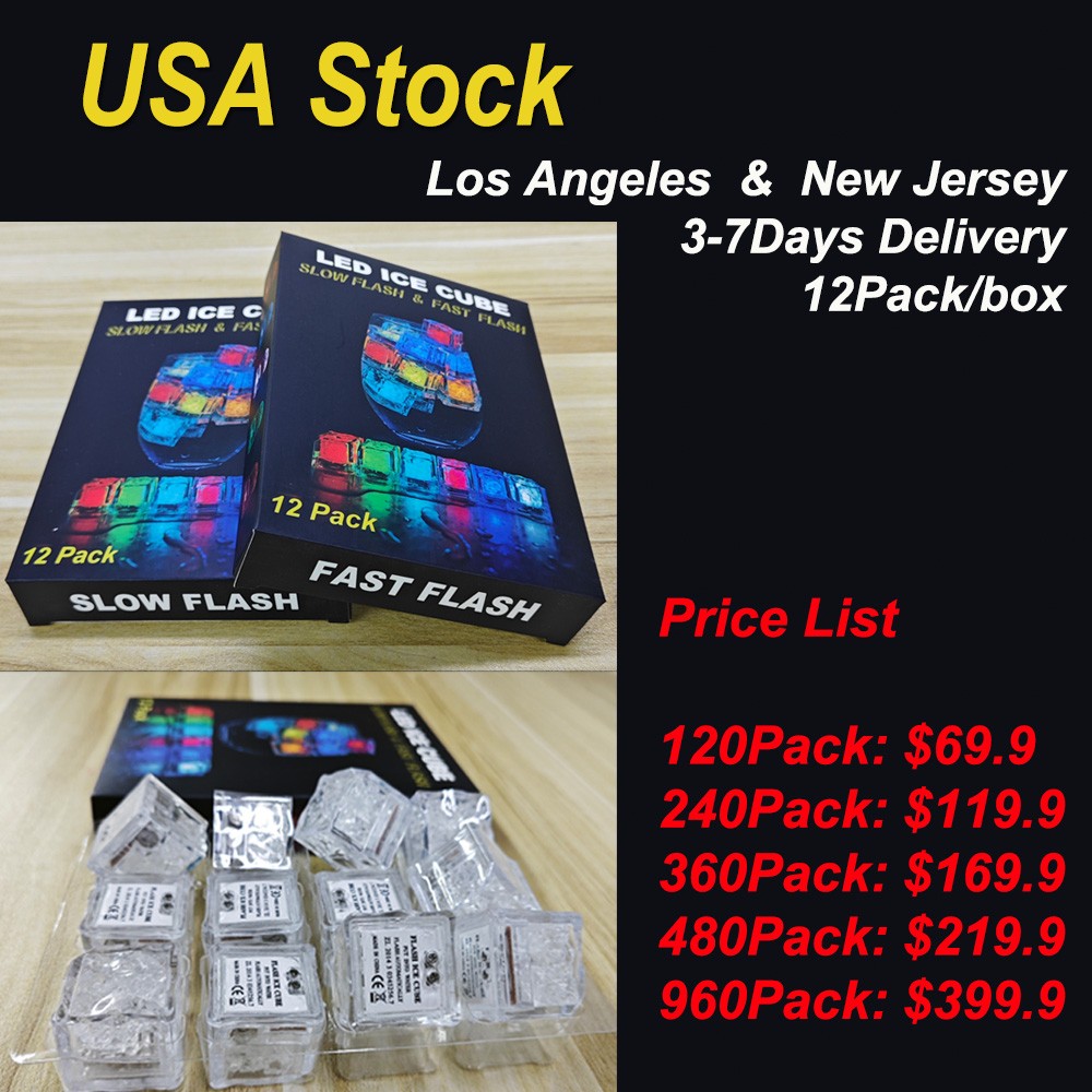 Glowing Ice Cube Lights Fast Flash & Slow Flash, Bar Night Club Party Xmas Decor