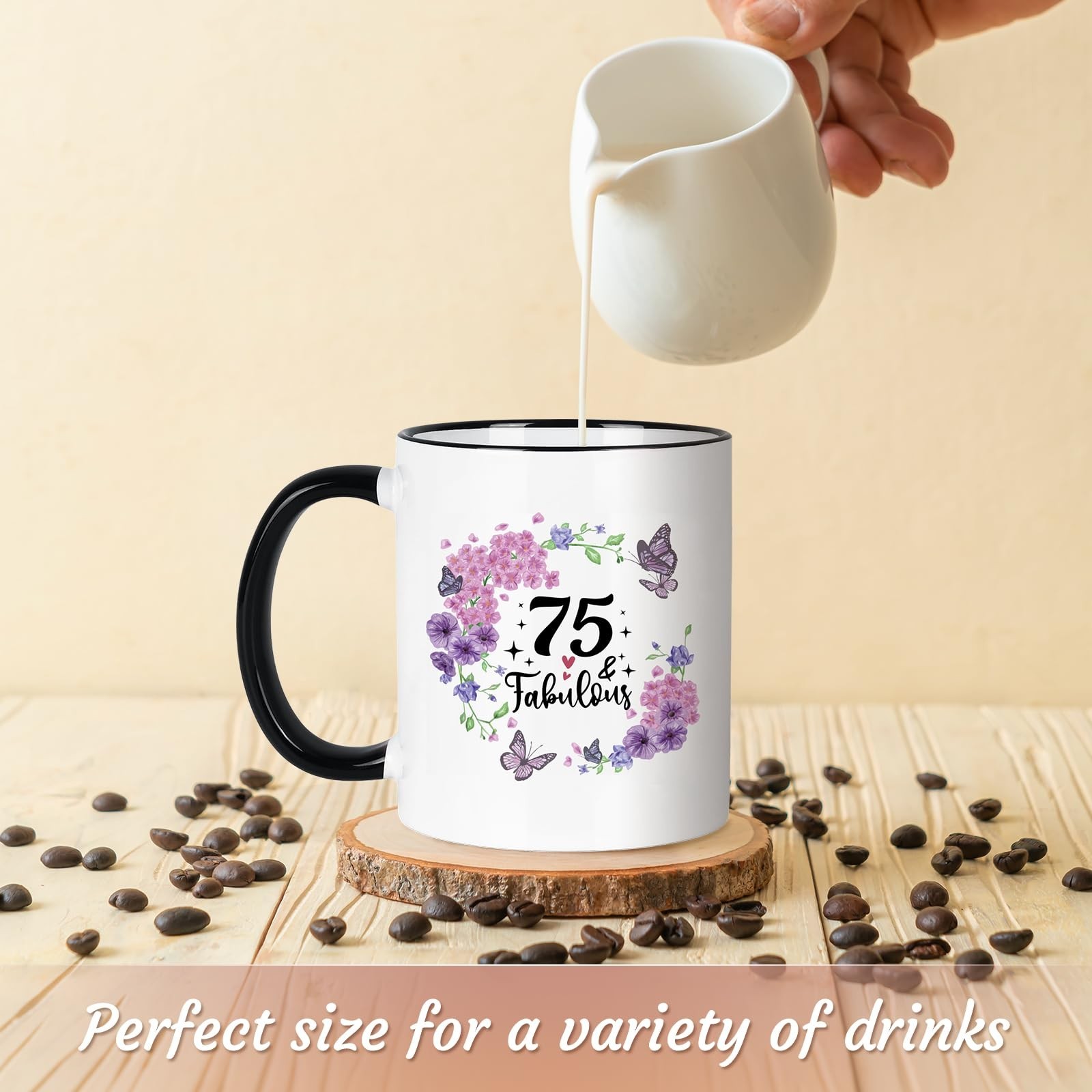 75th Birthday Gifts for Women 75th Birthday Cups 11Oz 75 and Fabulous Mug,Bir…