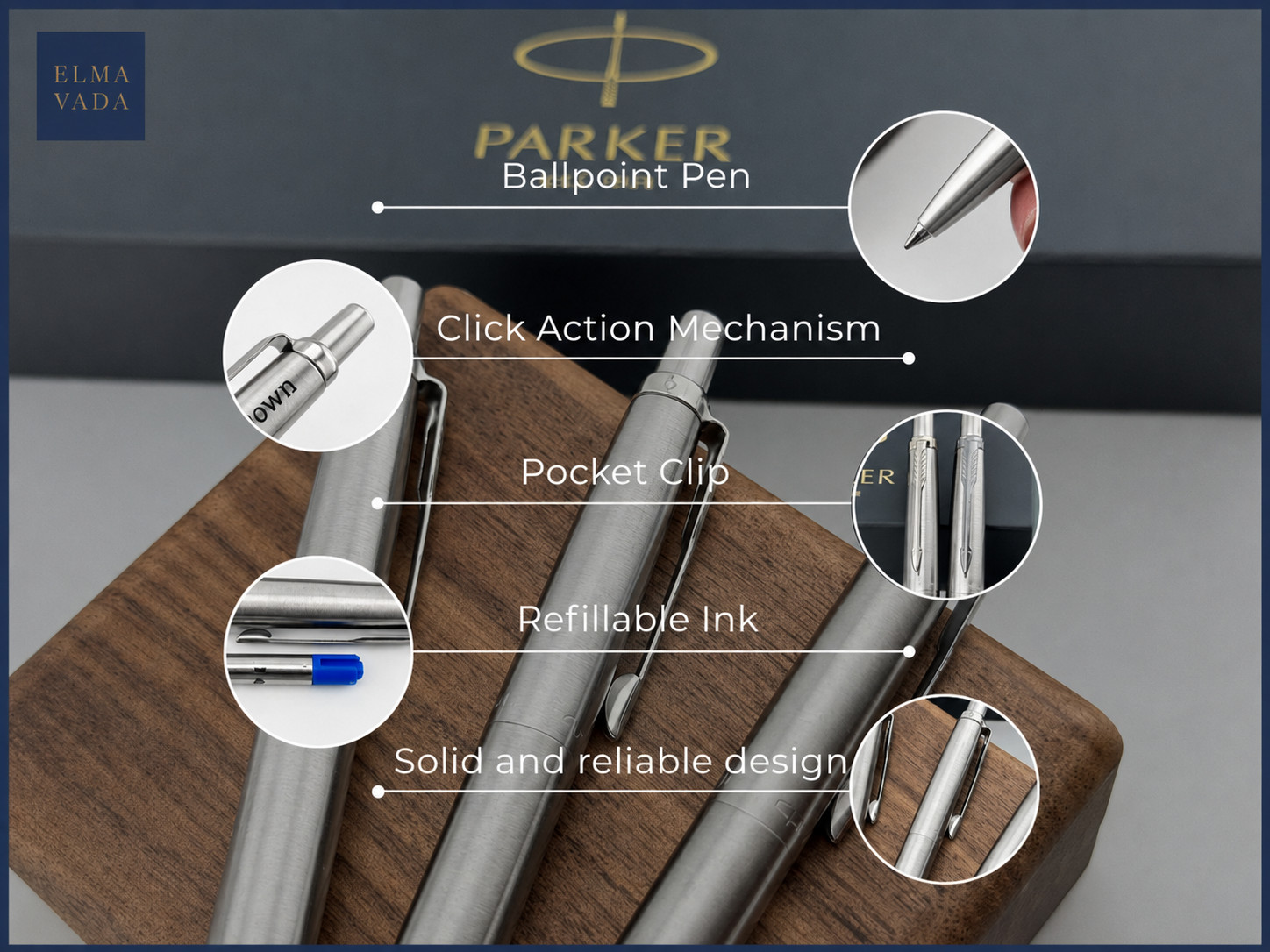 Personalized Engraved Parker IM Ballpoint Pen, Parker Gift Box, Black/Blue Ink