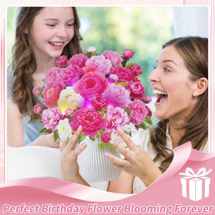 MZD8391 Birthday Cards with MUSIC & LIGHTS, Pop Up 12 inches, Multicolor