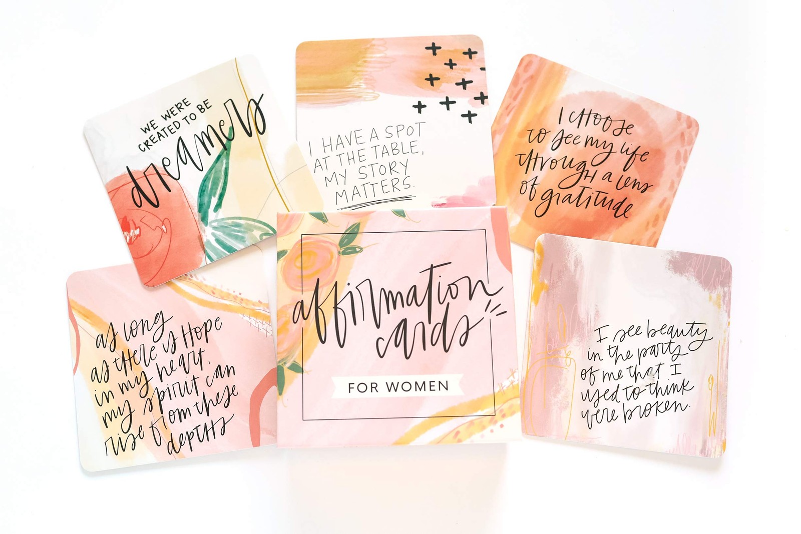 Affirmation Cards for Women: Beautifully 4 inches x 4 inches, Pink