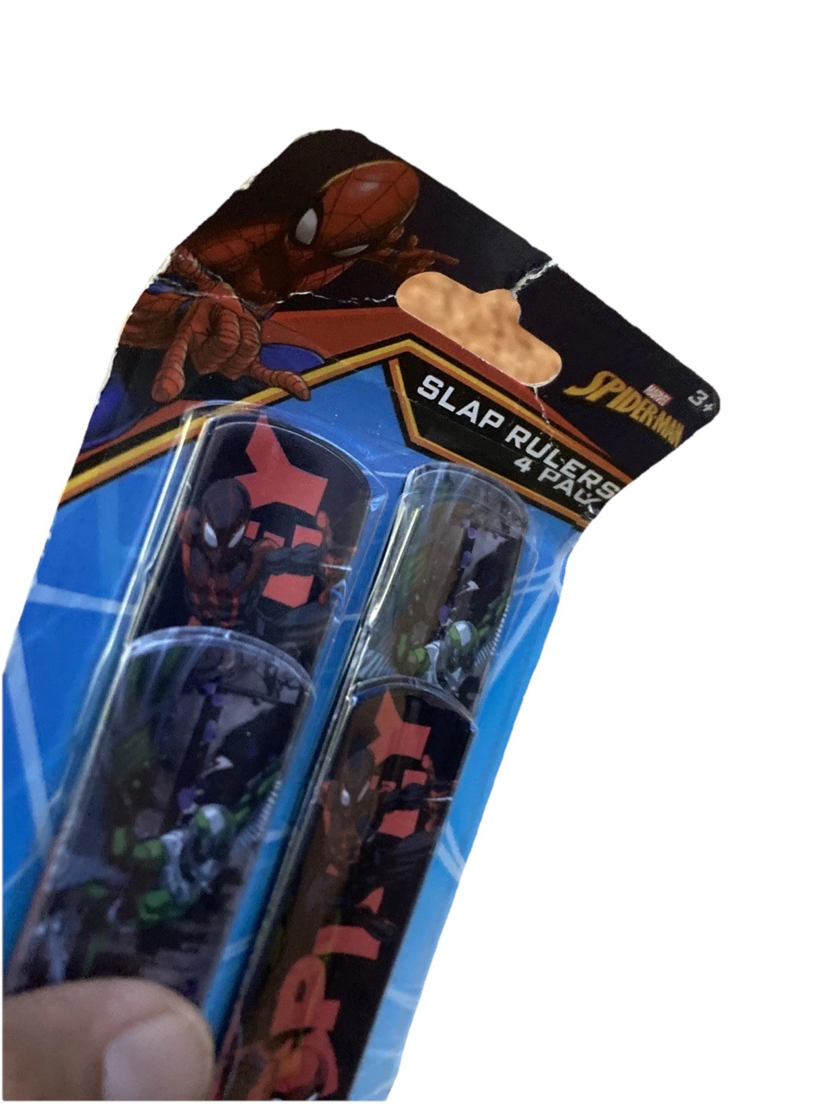 Marvel Spider-Man 4 Pack Slap Rulers & Disney Scribblers Bubble And Chalk—New