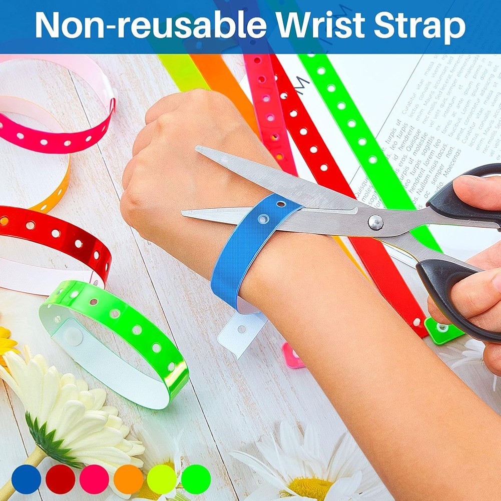 48pcs Vinyl Wristbands Plastic Event Wristbands Wristbands for Events6338