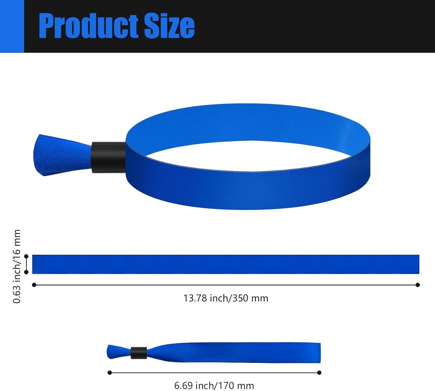 100 Pcs Cloth Event Wristband, Disposable Wristbands for Events, Colored Wris…