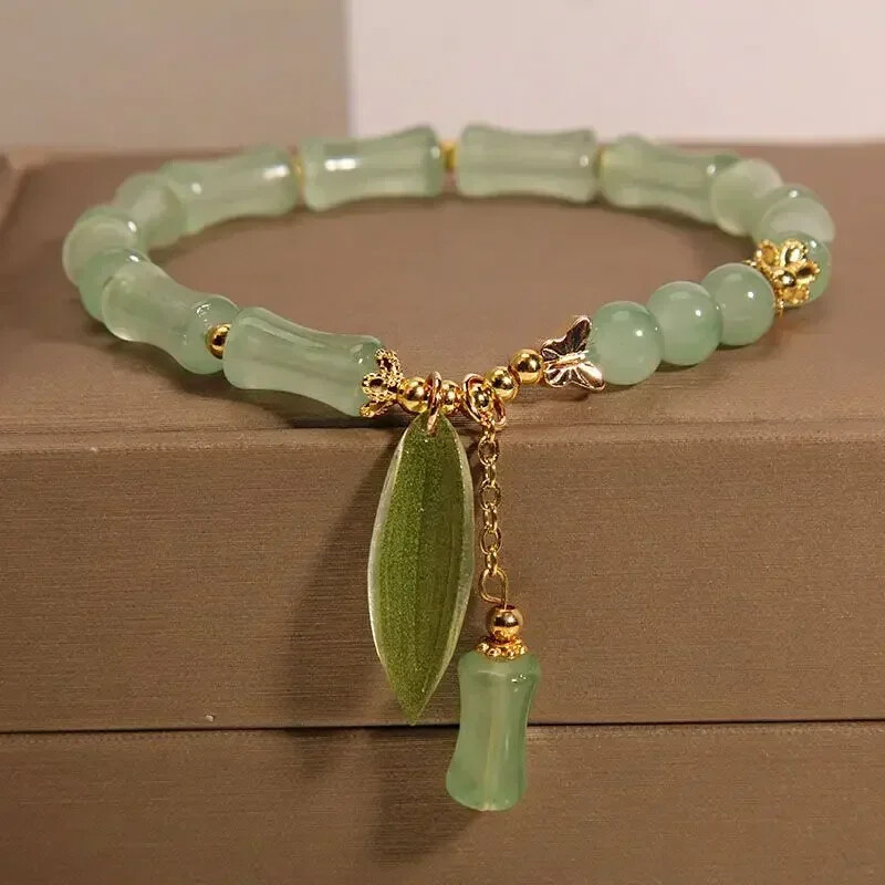 Chinese Style Bamboo Jade Bracelet Women’s Light Luxury High-Grade Bracelet Gift