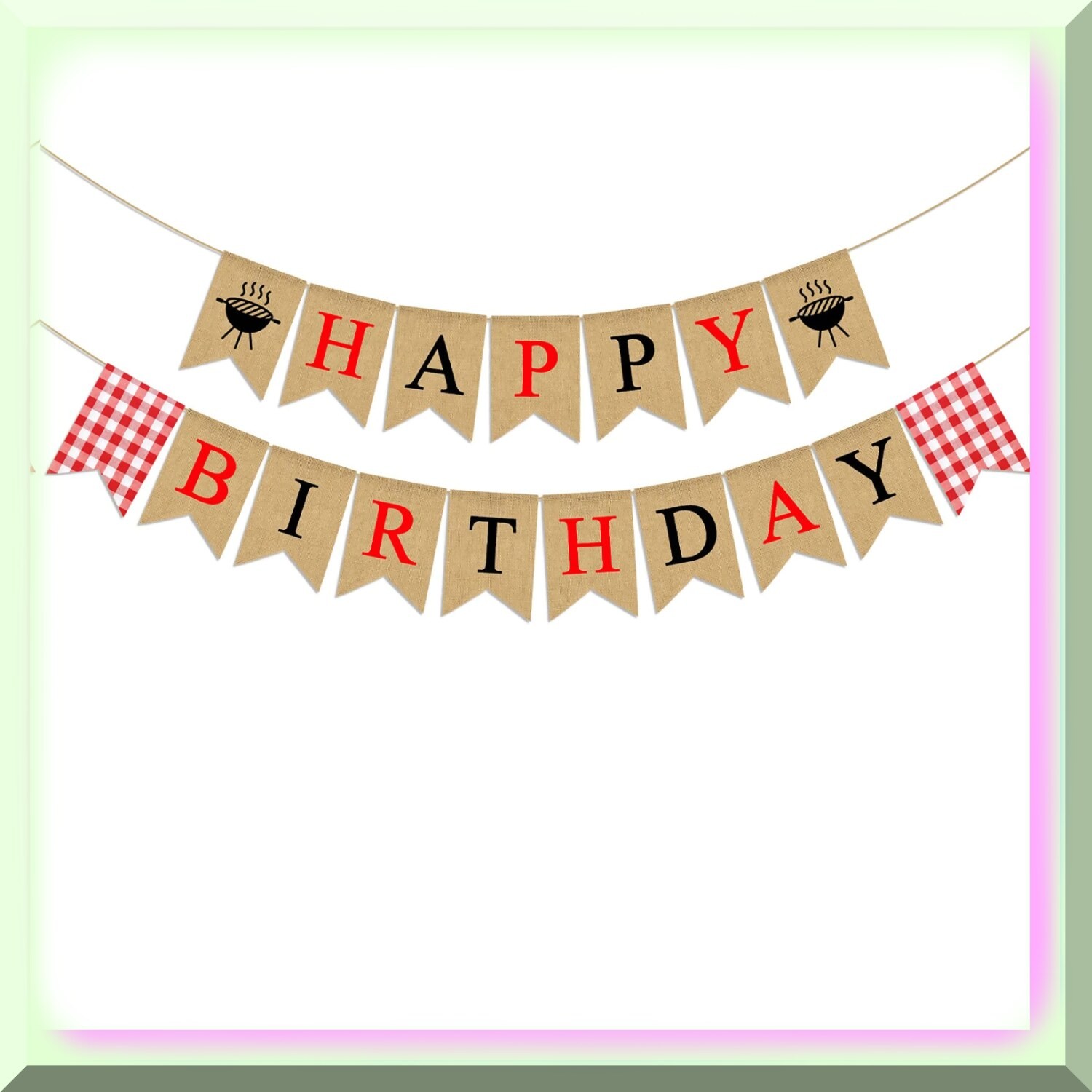 Happy Birthday Burlap Banner for Parties