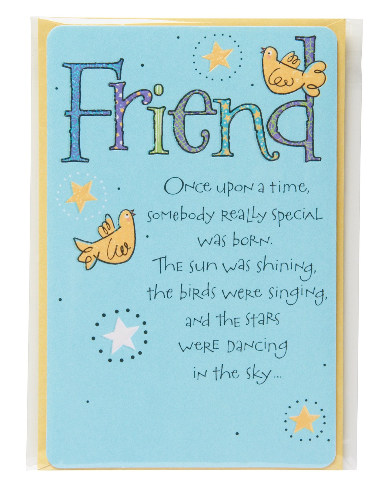 American Greetings Birthday Card for 5.5 inches x 7.5 inches, Birds and Stars