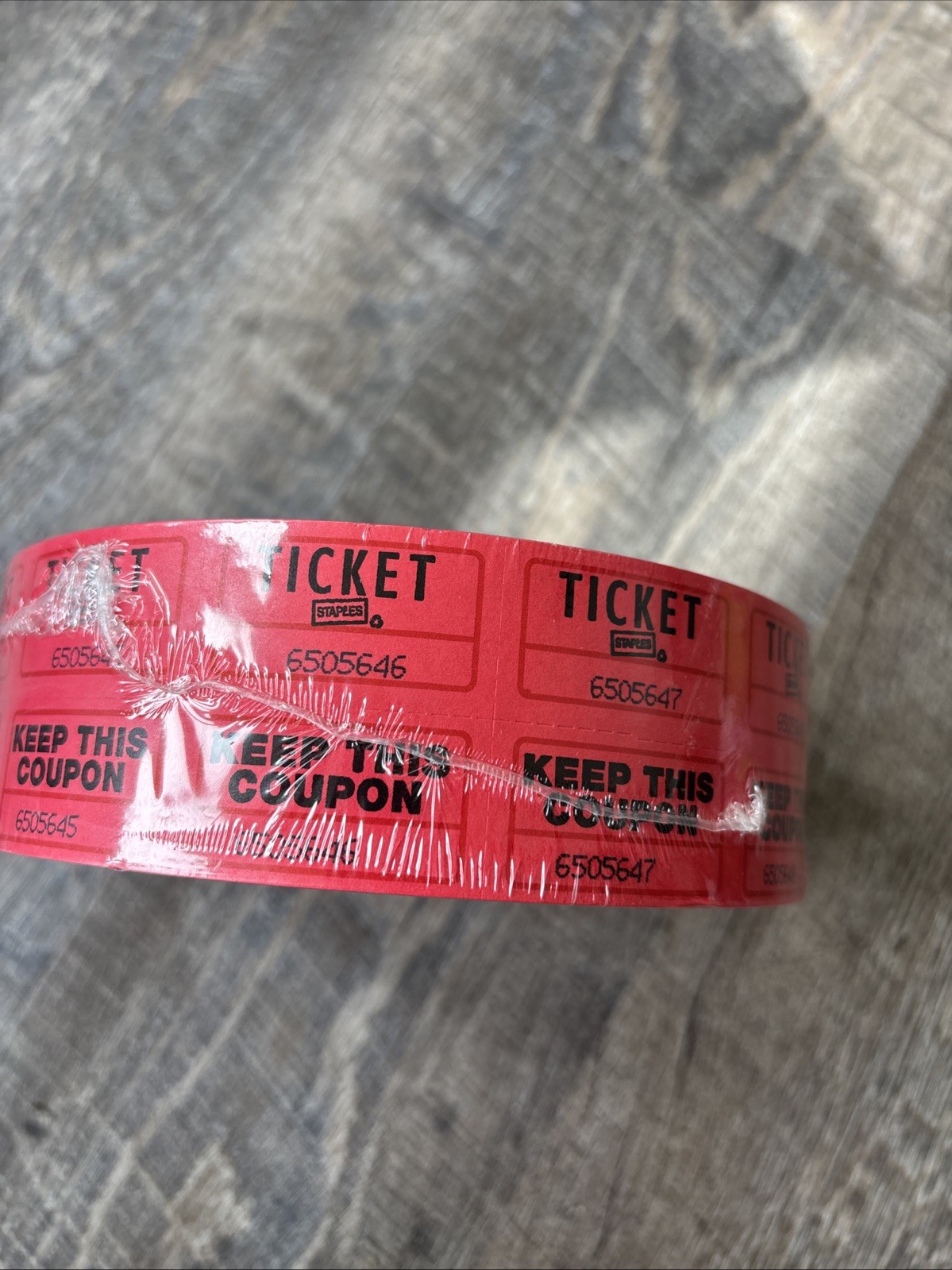 Staples Recycled Double Ticket, red 2000 Count