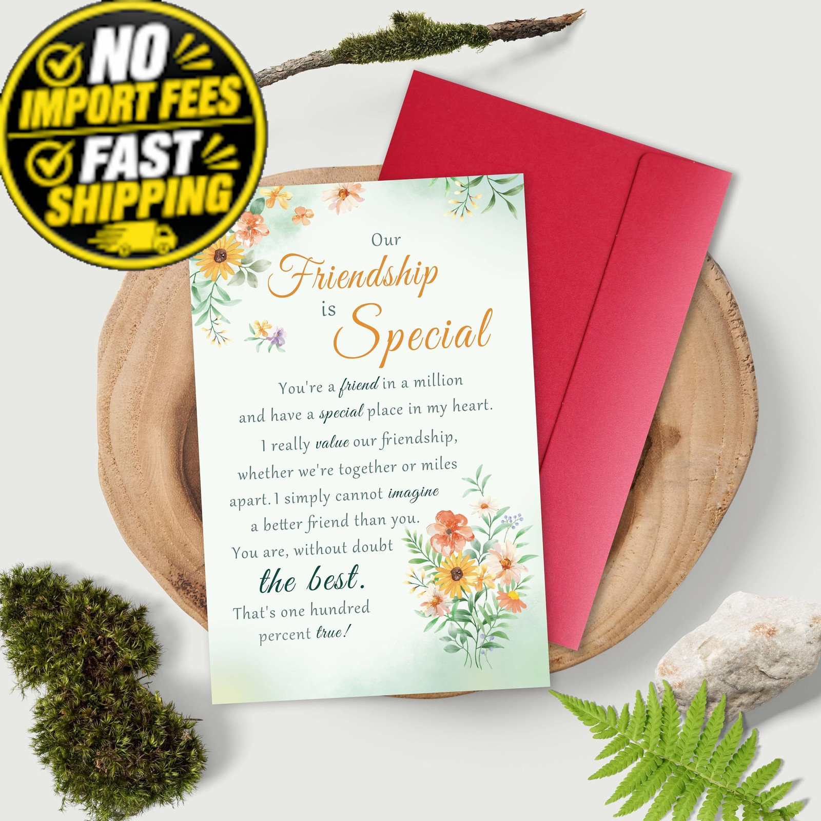 Bewoow Funny Best Friend Birthday Card for 8.1 x 5.3 inches, Special