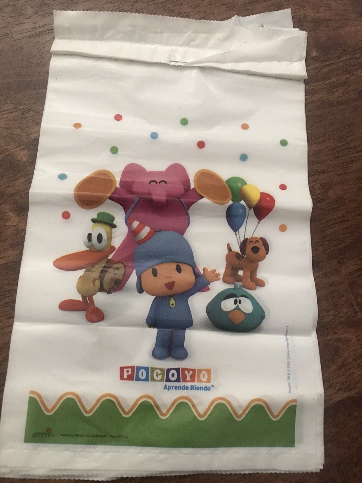 POCOYO Birthday Party Favor Treat Plastic Bags 9.5’x7’ Brand New 6 Count