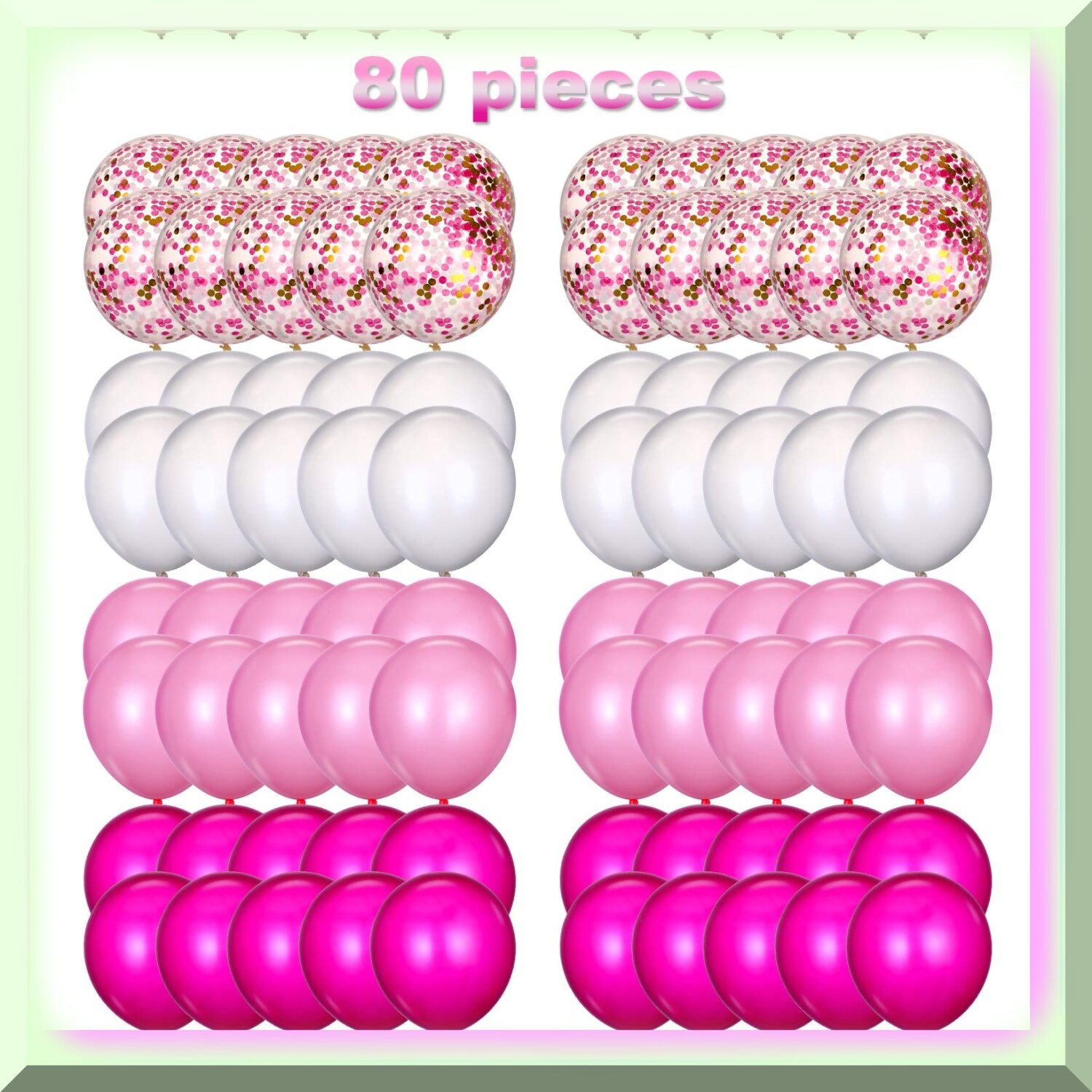80-Piece Confetti Latex Balloons for Celebrations