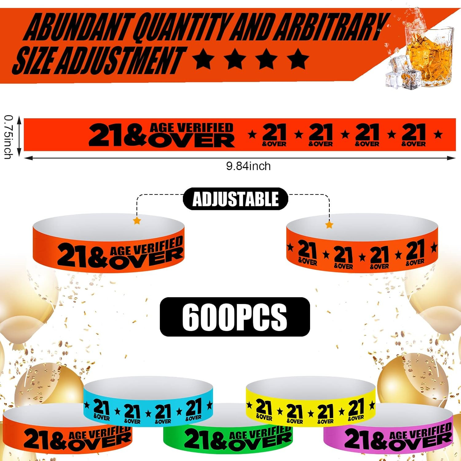 600 Pcs over 21 Wristbands Paper Event Wristbands Colored Bracelet Waterproof Wr