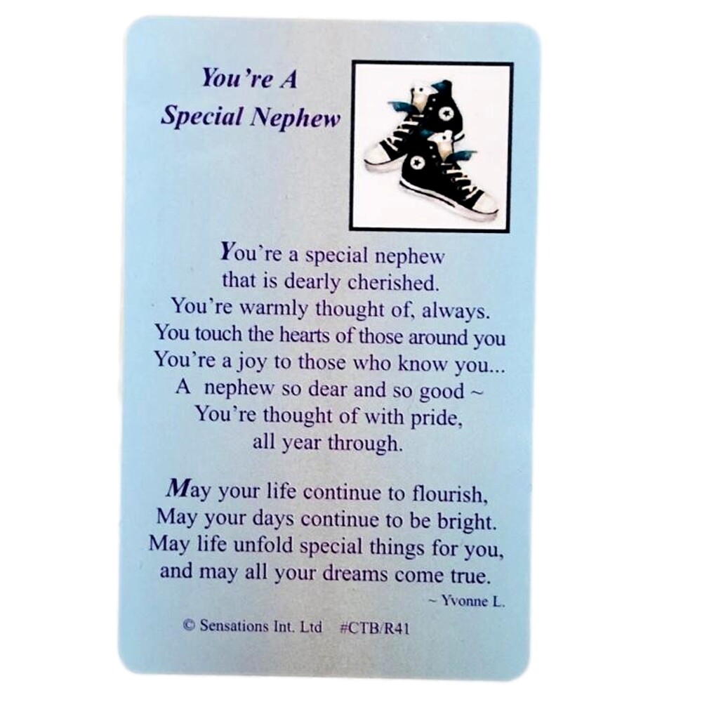 You’re A Special Nephew Sentimental Keepsake Wallet/Purse Card Any Time Gift