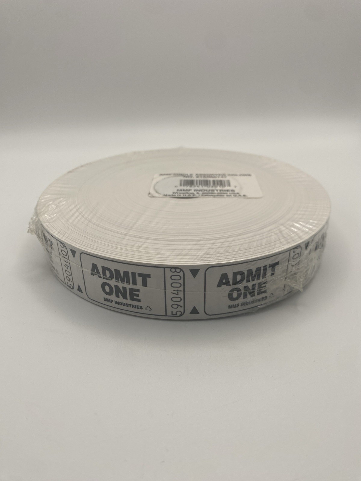 Admit One Raffle Tickets Roll of 2000 White Made in USA MMF #215000147